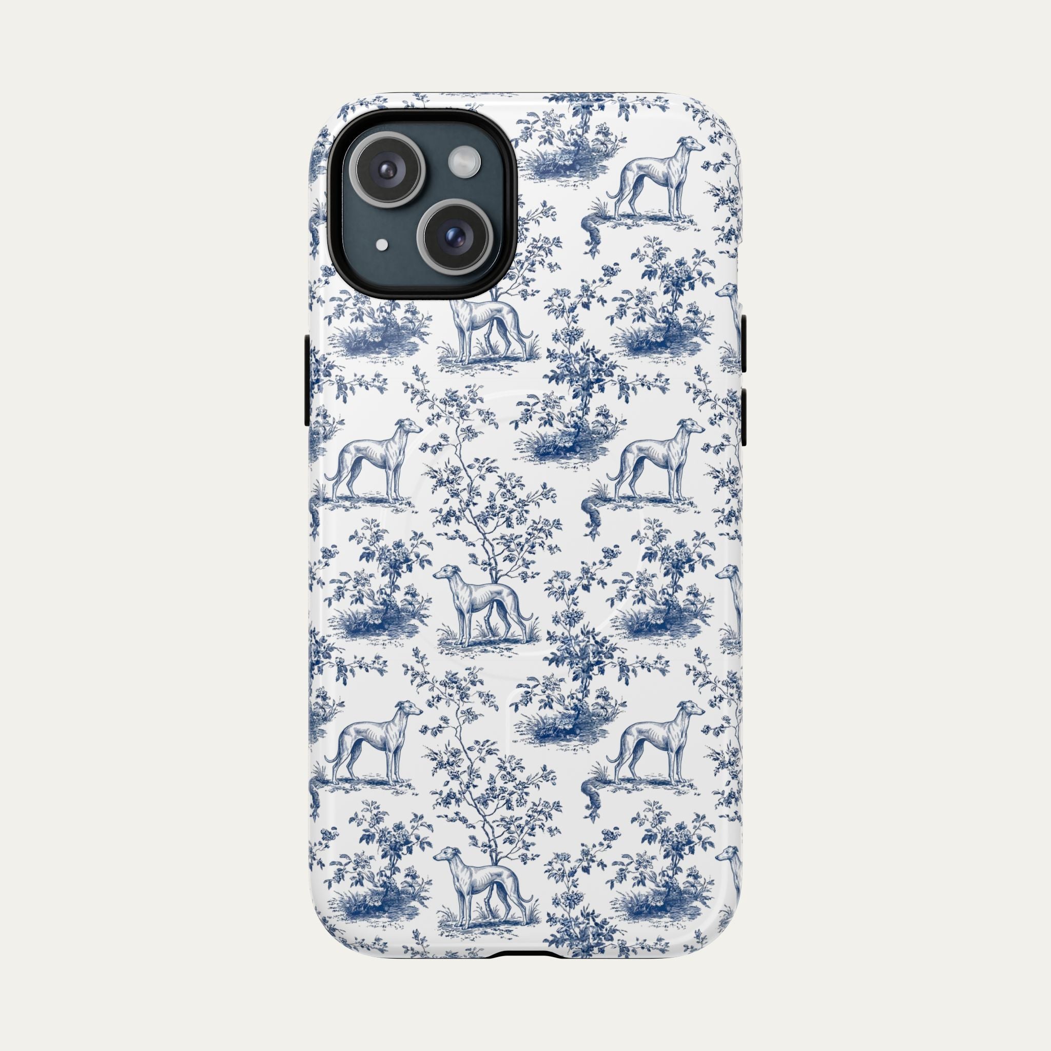 Greyhound Blue Toile Phone case