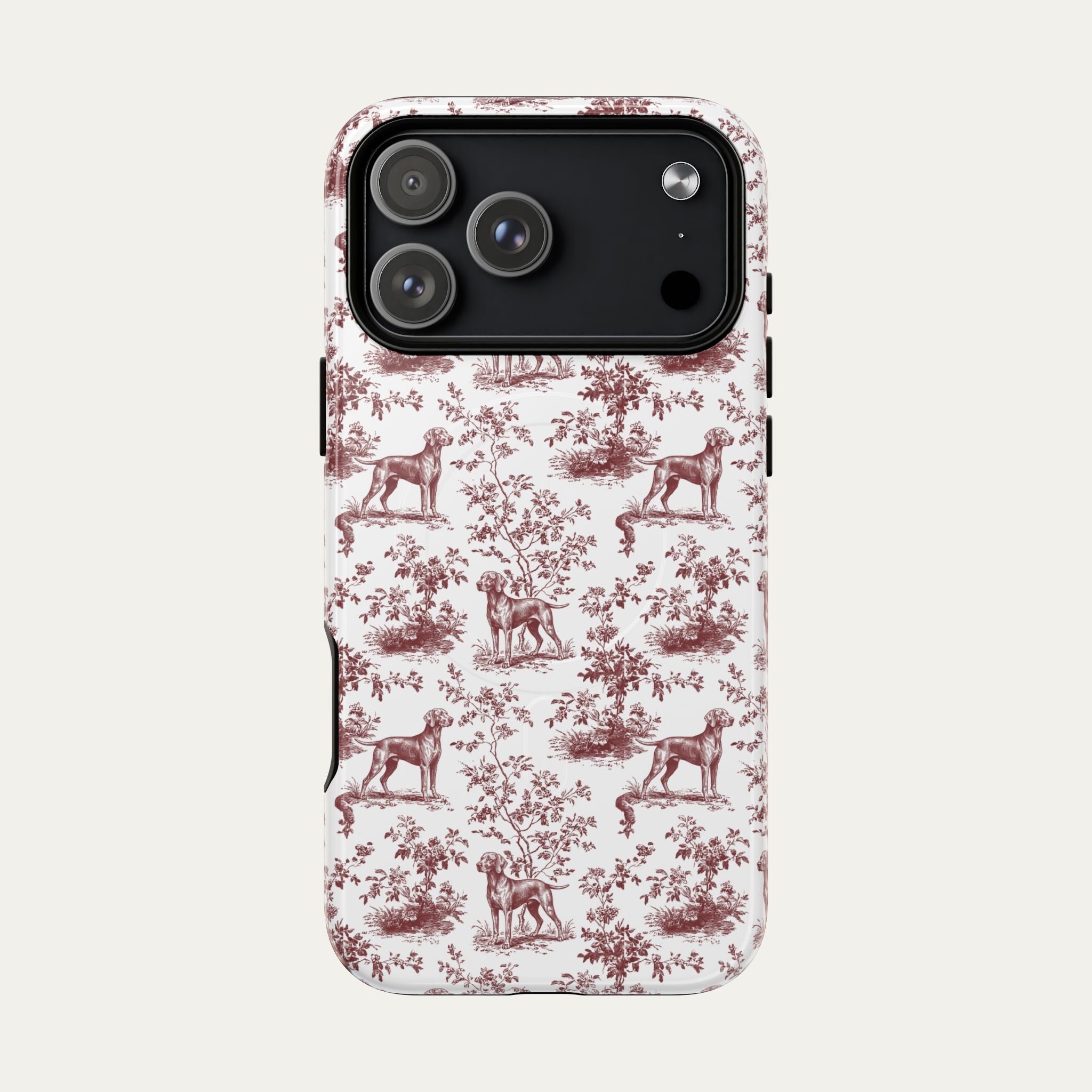 Weimaraner Burgundy Toile phone Case