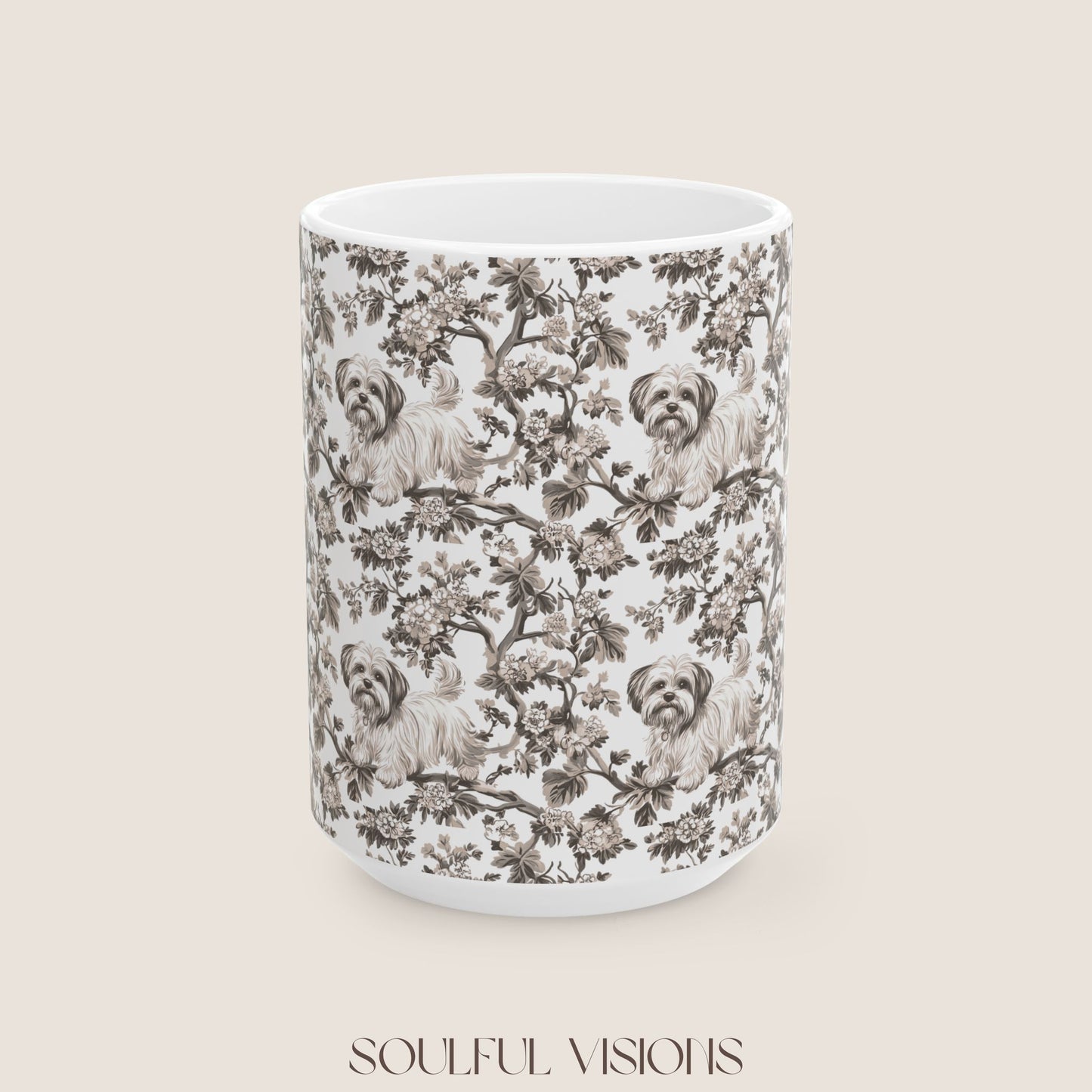 Maltese Toile De Jouy Mug