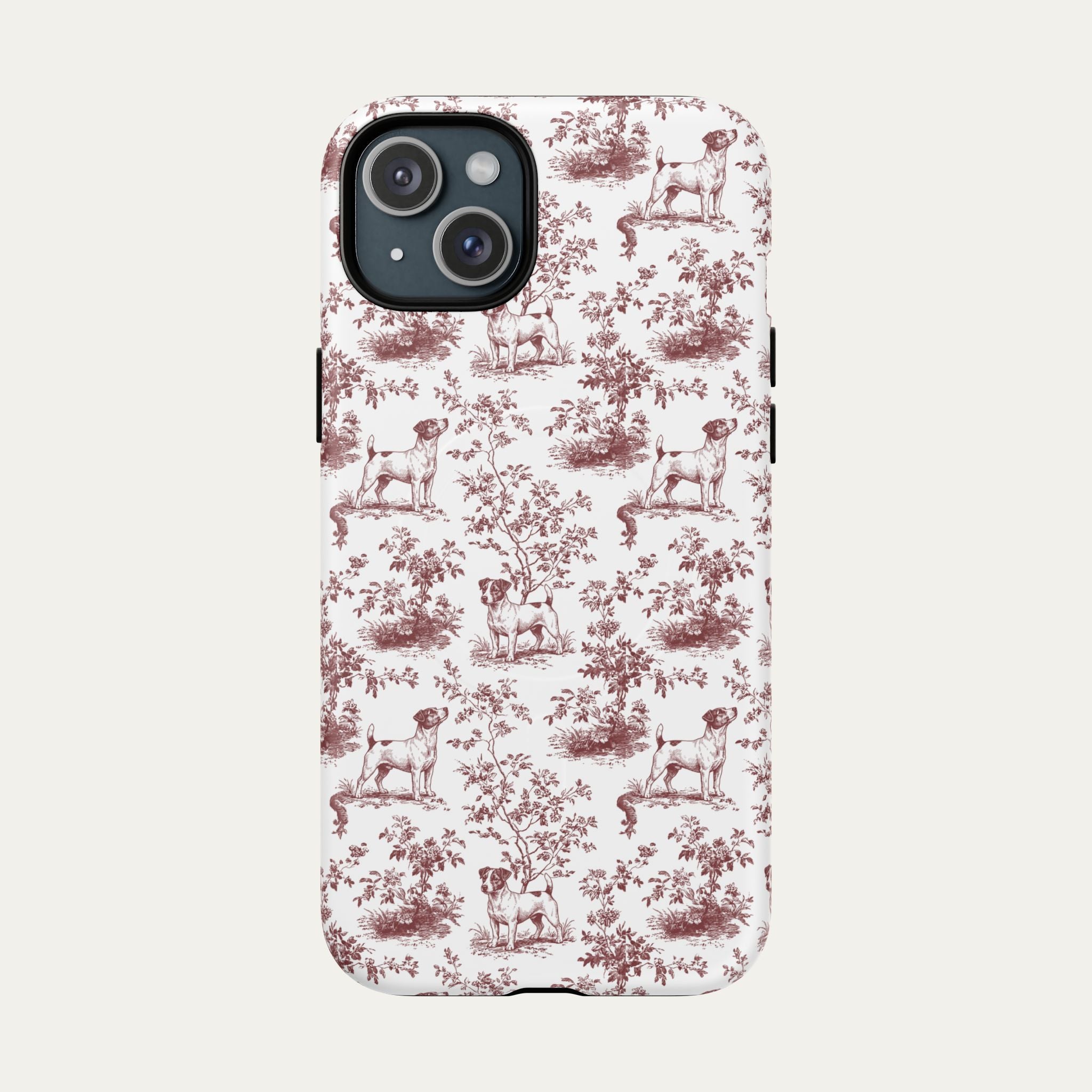 Jack Russell Terrier Burgundy Toile phone Case