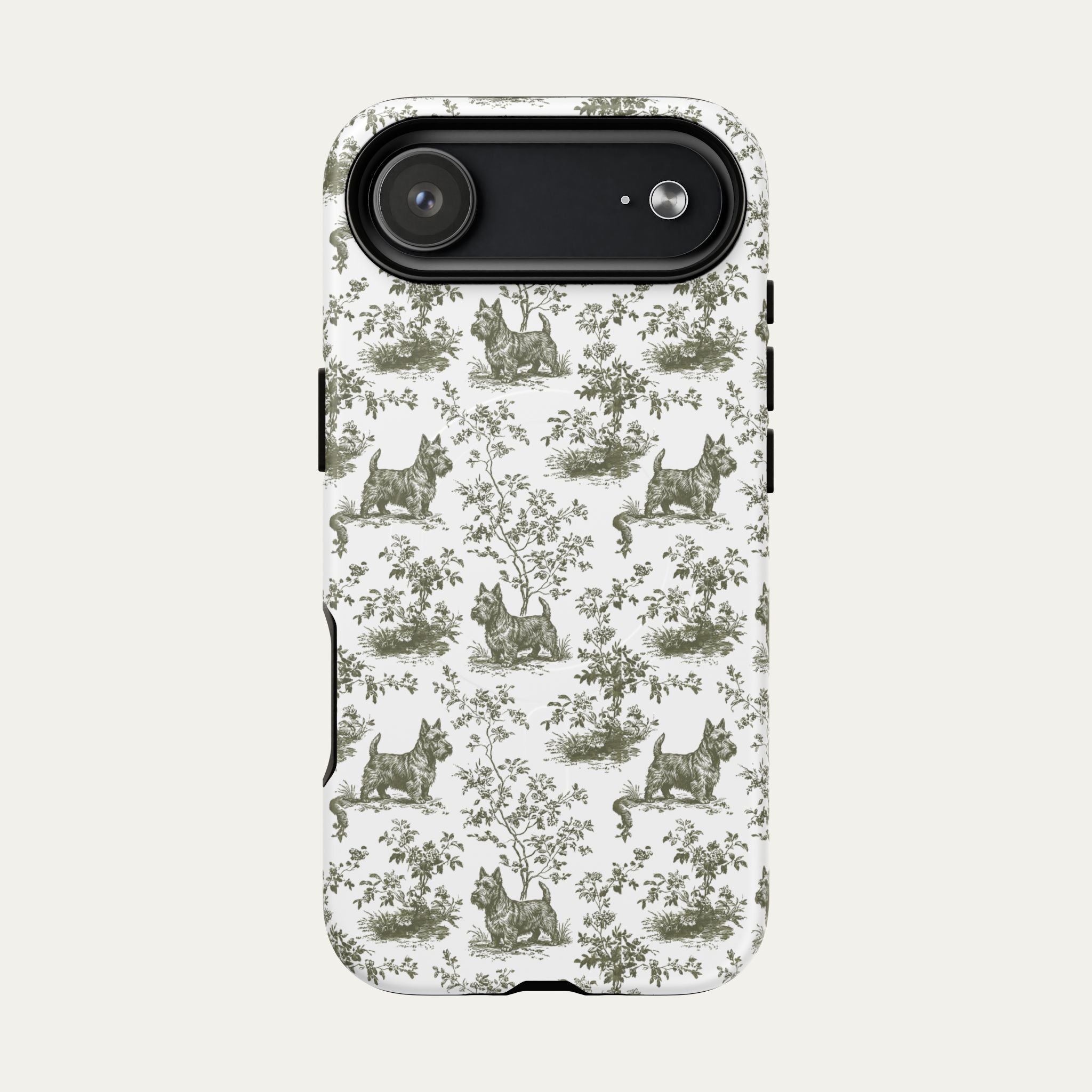 Scottish Terrier Sage Green Toile phone Case