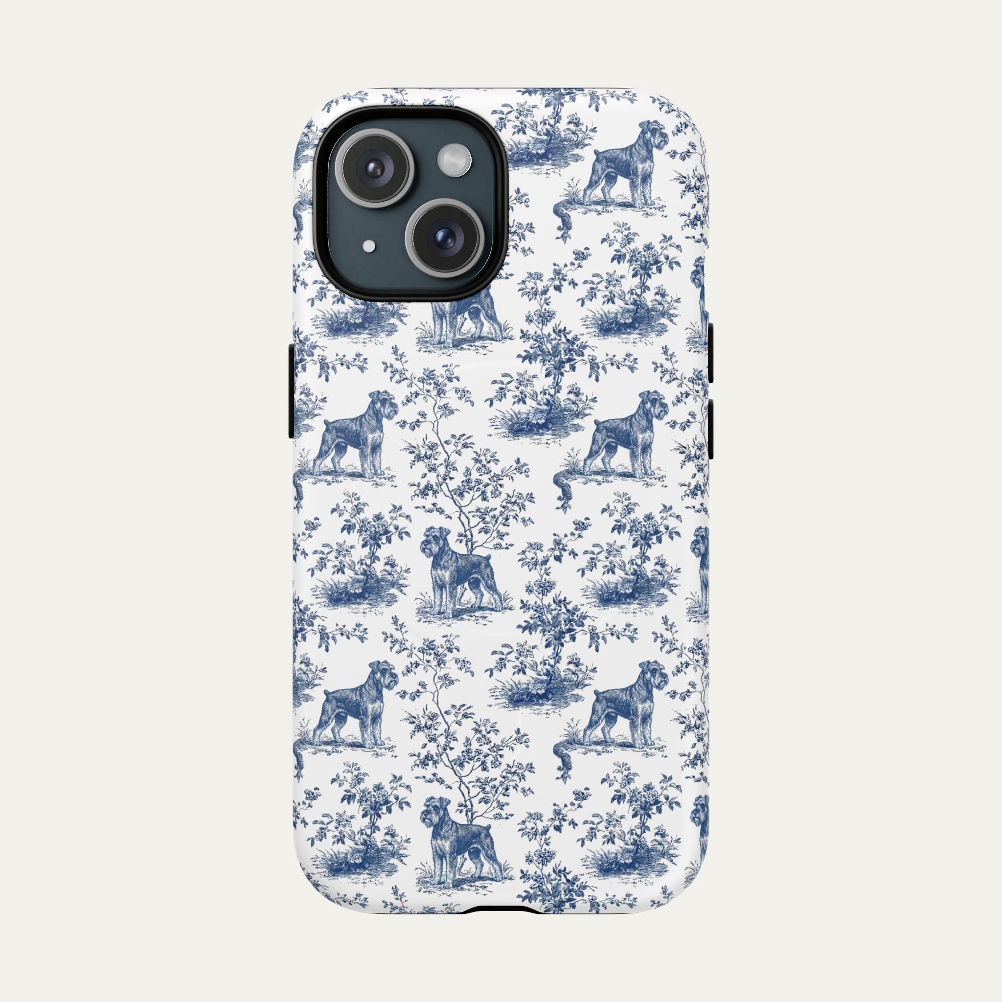 Schnauzer Blue Toile Phone case
