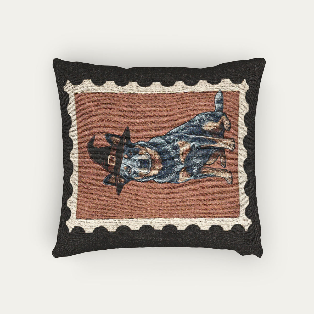 australian cattle blue Halloween Woven Pillow