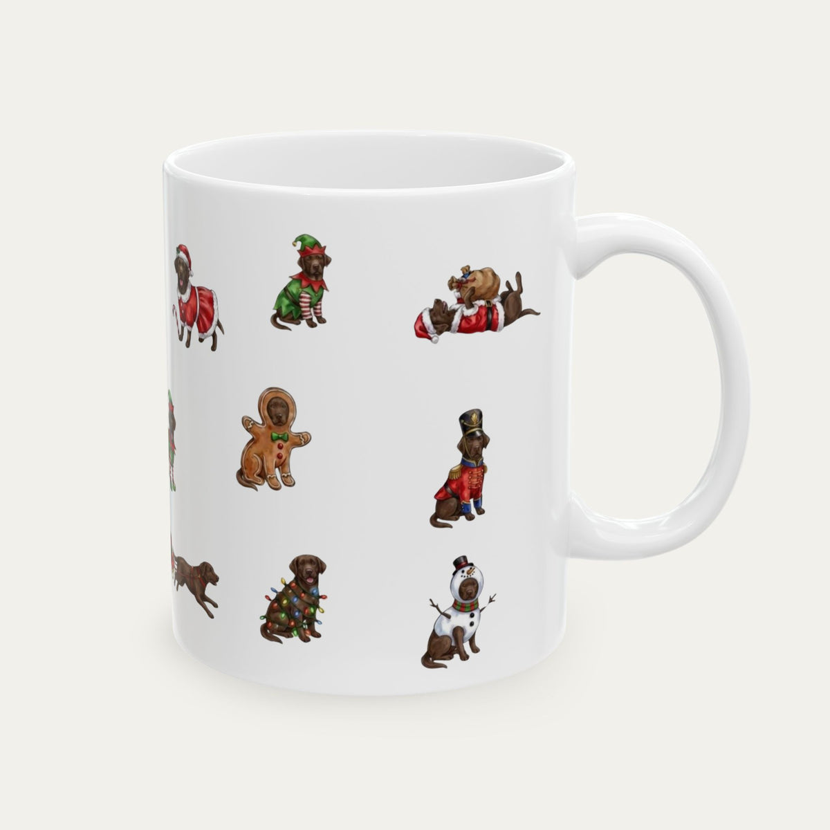 Labrador Chocolate Christmas Mug