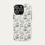 Bichon Frise Sage Green Toile phone Case
