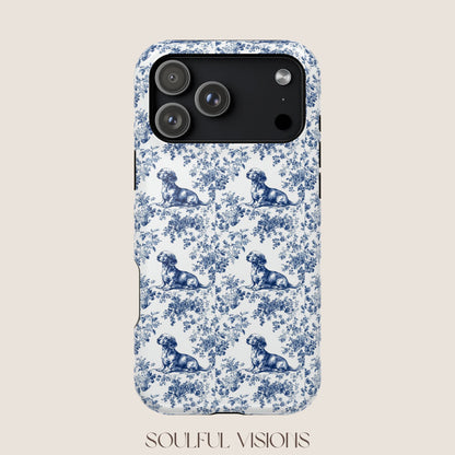 Dachshund Toile De Jouy Magnetic Phone Case