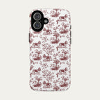 Basset Hound Burgundy Toile phone Case