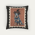 australian cattle blue Halloween Woven Pillow