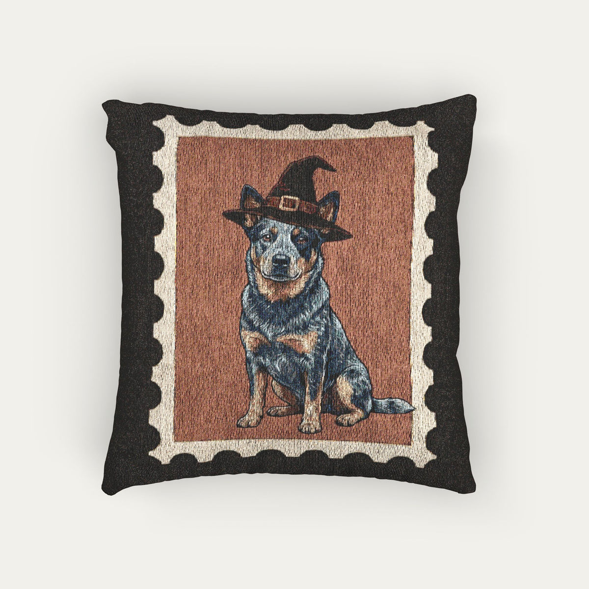 australian cattle blue Halloween Woven Pillow