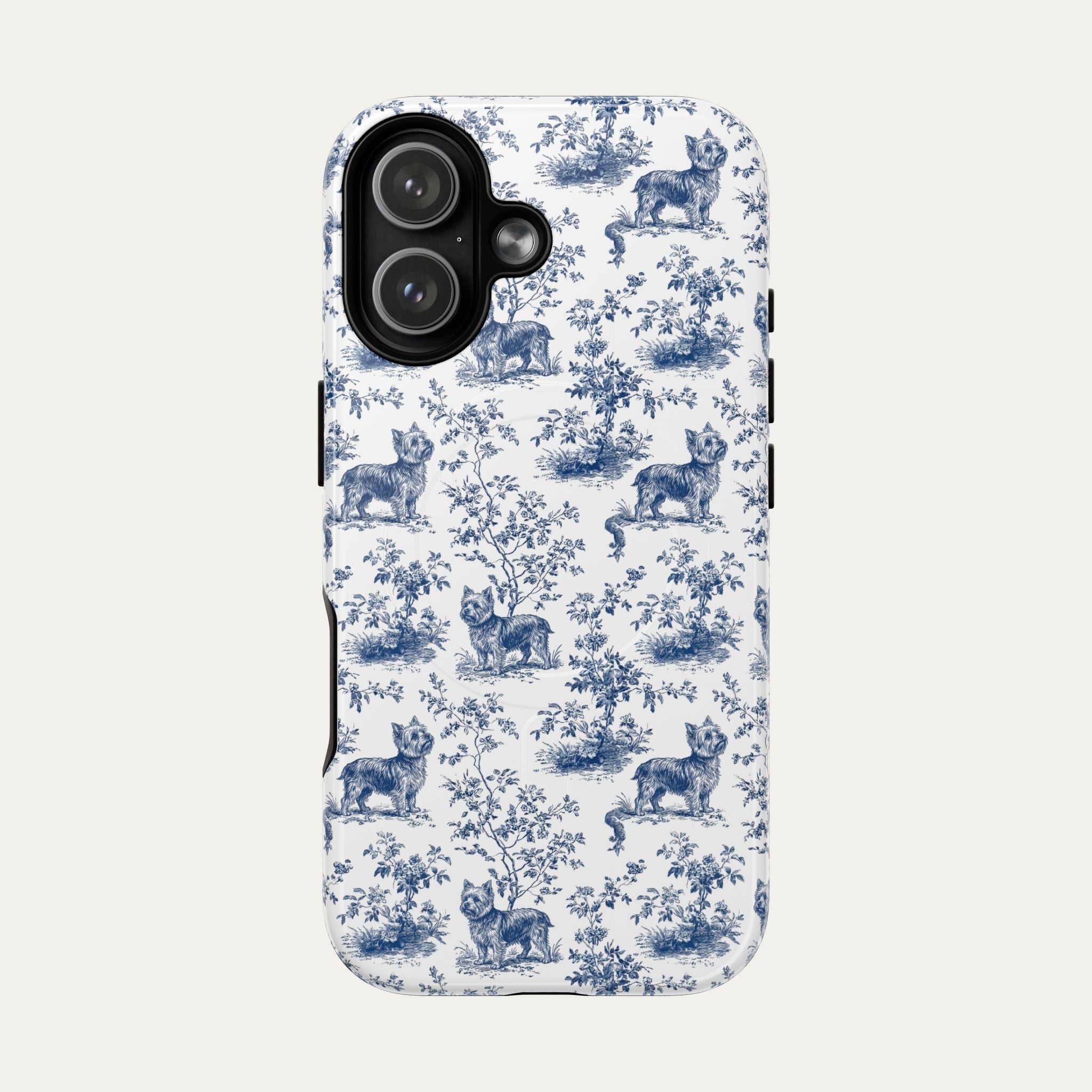 Yorkshire Terrier Blue Toile Phone case