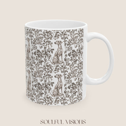 Whippet Toile De Jouy Mug