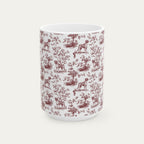 Boxer Burgundy Toile Mug