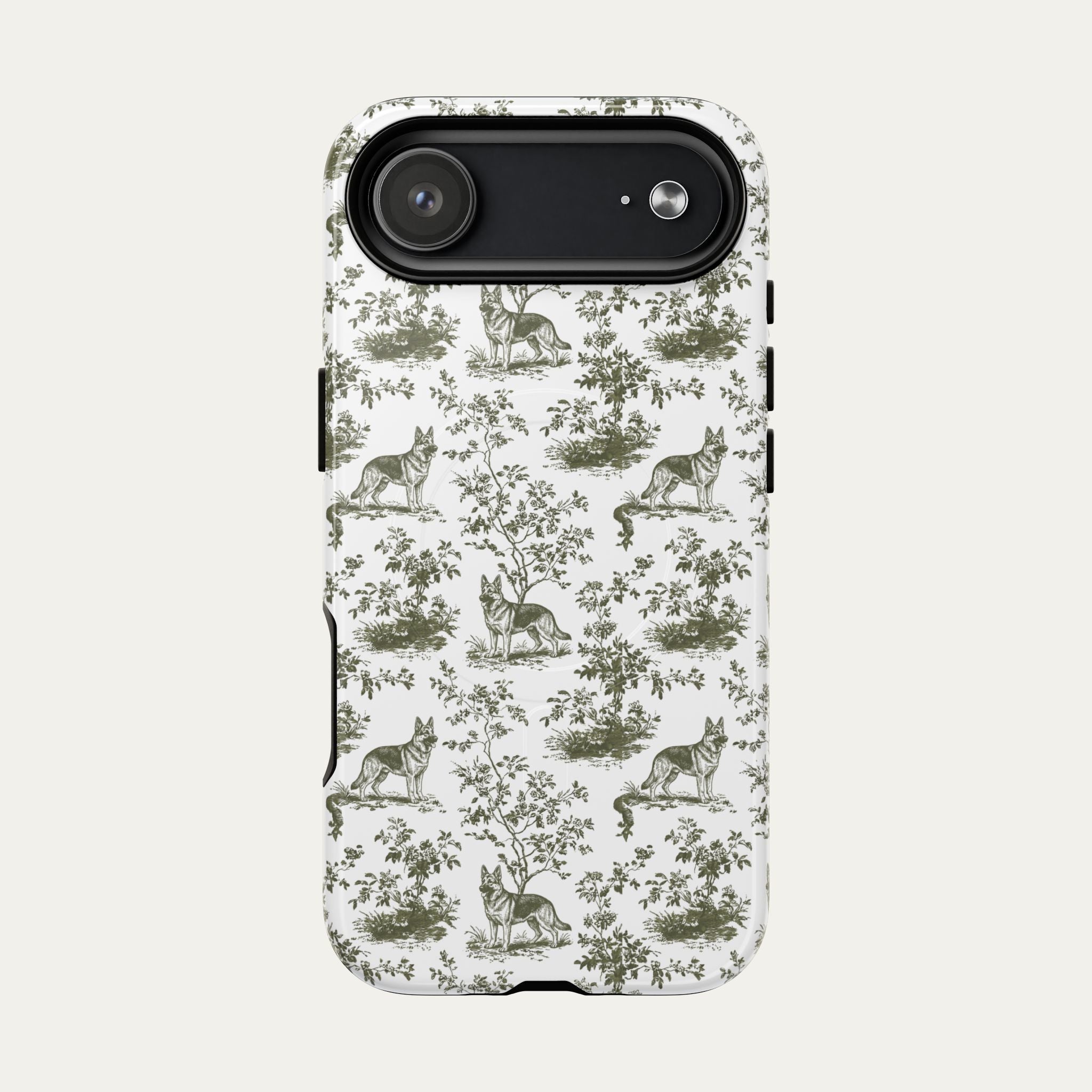German Shepherd Sage Green Toile phone Case