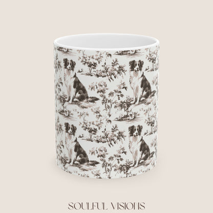 Border Collie Toile de Jouy Mug