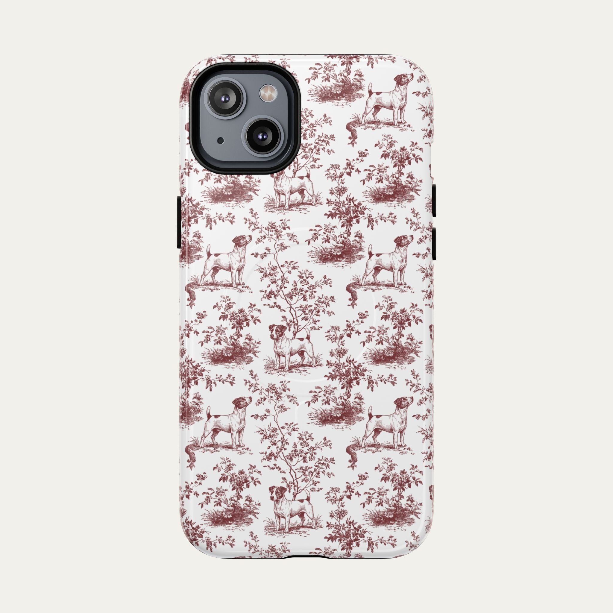Jack Russell Terrier Burgundy Toile phone Case
