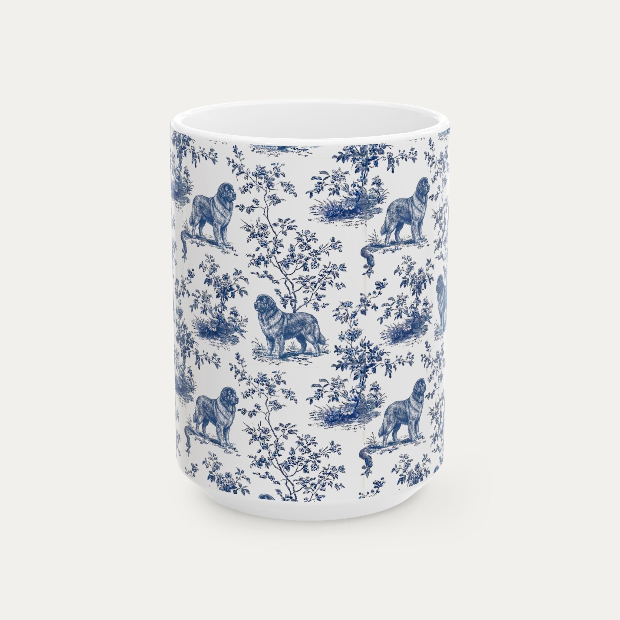 Pekingese Blue Toile Mug