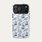 Goldendoodle Blue Toile Phone case