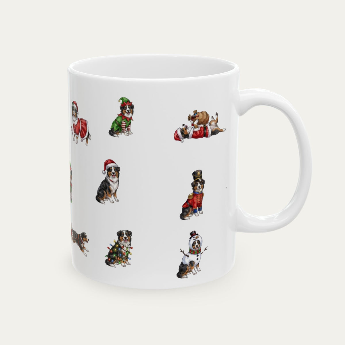 Australian Shepherd Tri color Christmas Mug