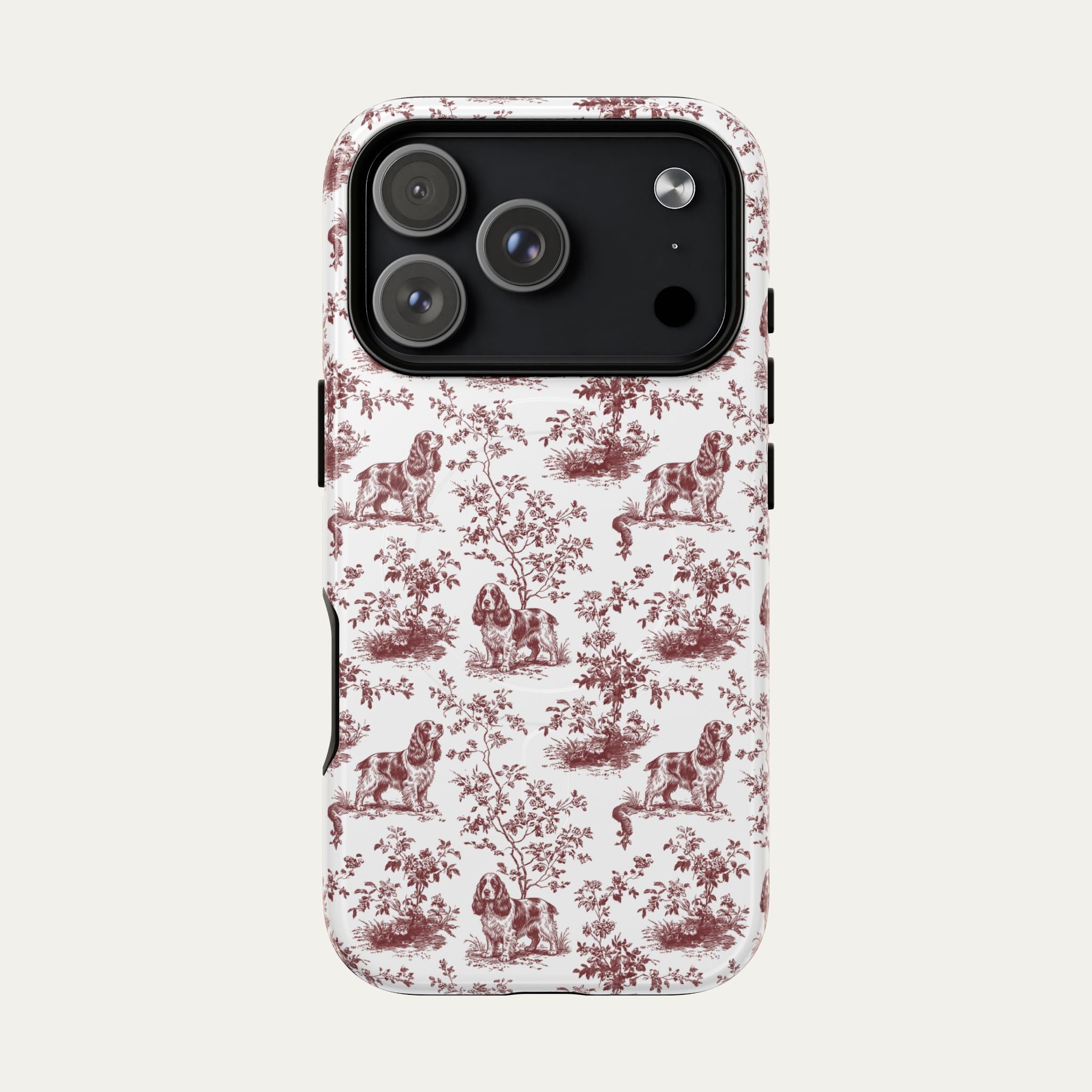 Dog Burgundy Toile phone Case