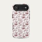Pug Burgundy Toile phone Case