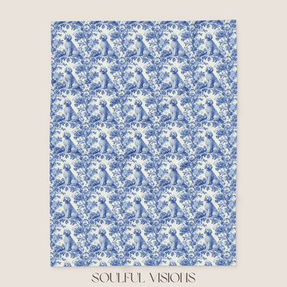 Goldendoodle 2 French Toile De Jouy Blanket