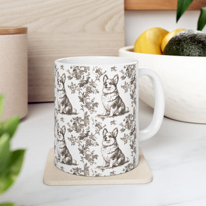 Corgi Toile De Jouy Mug