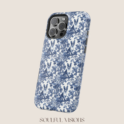 Boston Terrier Toile De Jouy Magnetic Phone Case