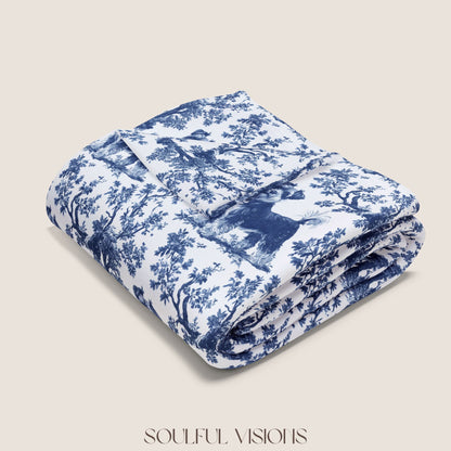 Schnauzer 2 Toile French Toile De Jouy Blanket