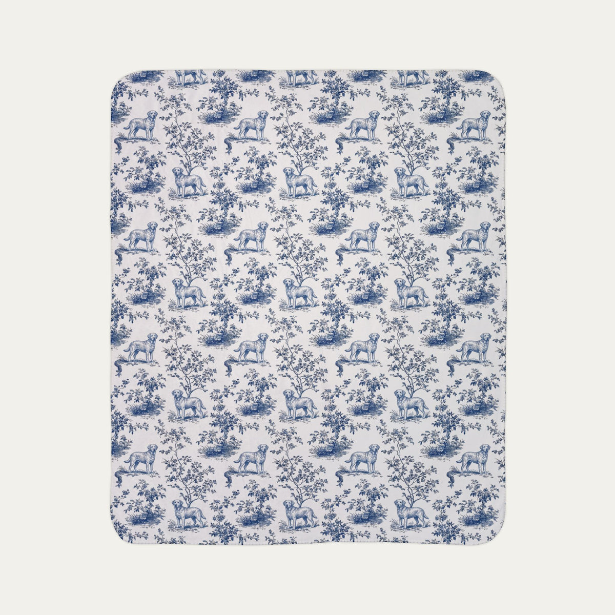 Labrador Retriever Toile De Jouy Fleece Blanket
