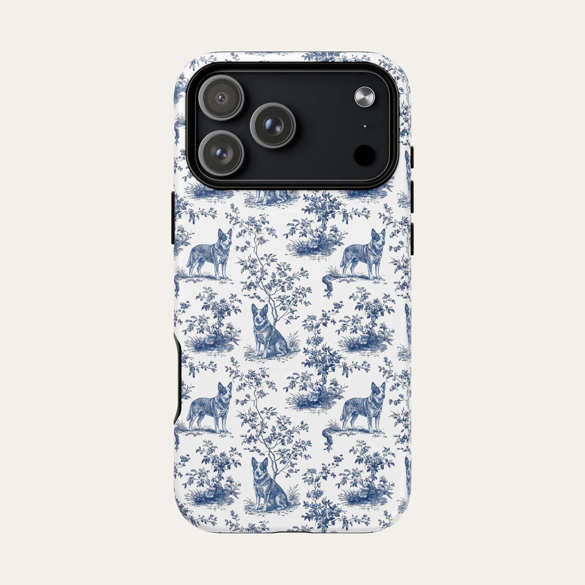 Dog Blue Toile Phone Case