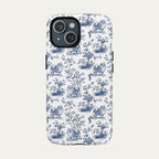 Pomeranian Blue Toile Phone case