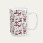 Husky Burgundy Toile Mug