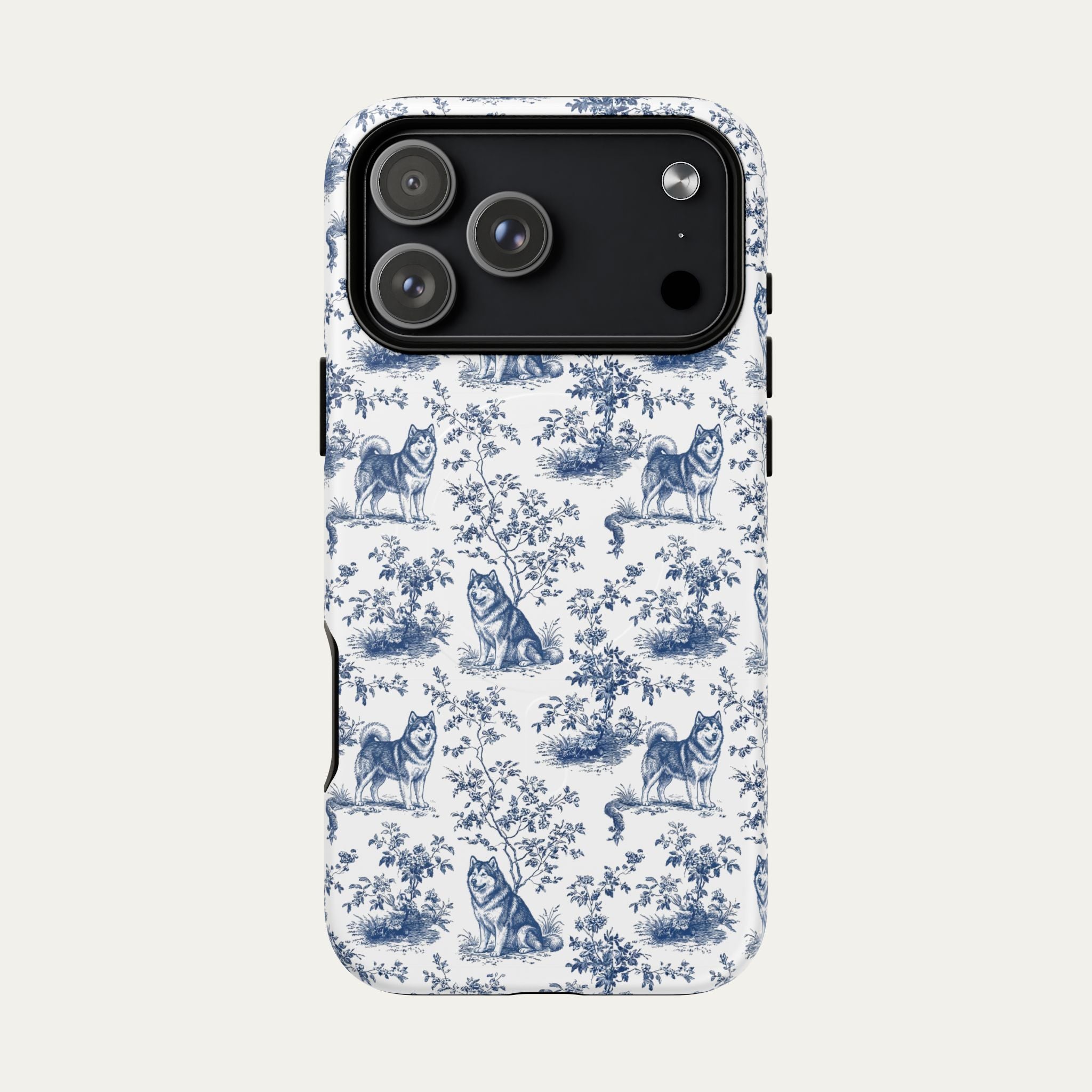 Dog Blue Toile Phone Case