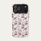 Corgi Burgundy Toile phone Case