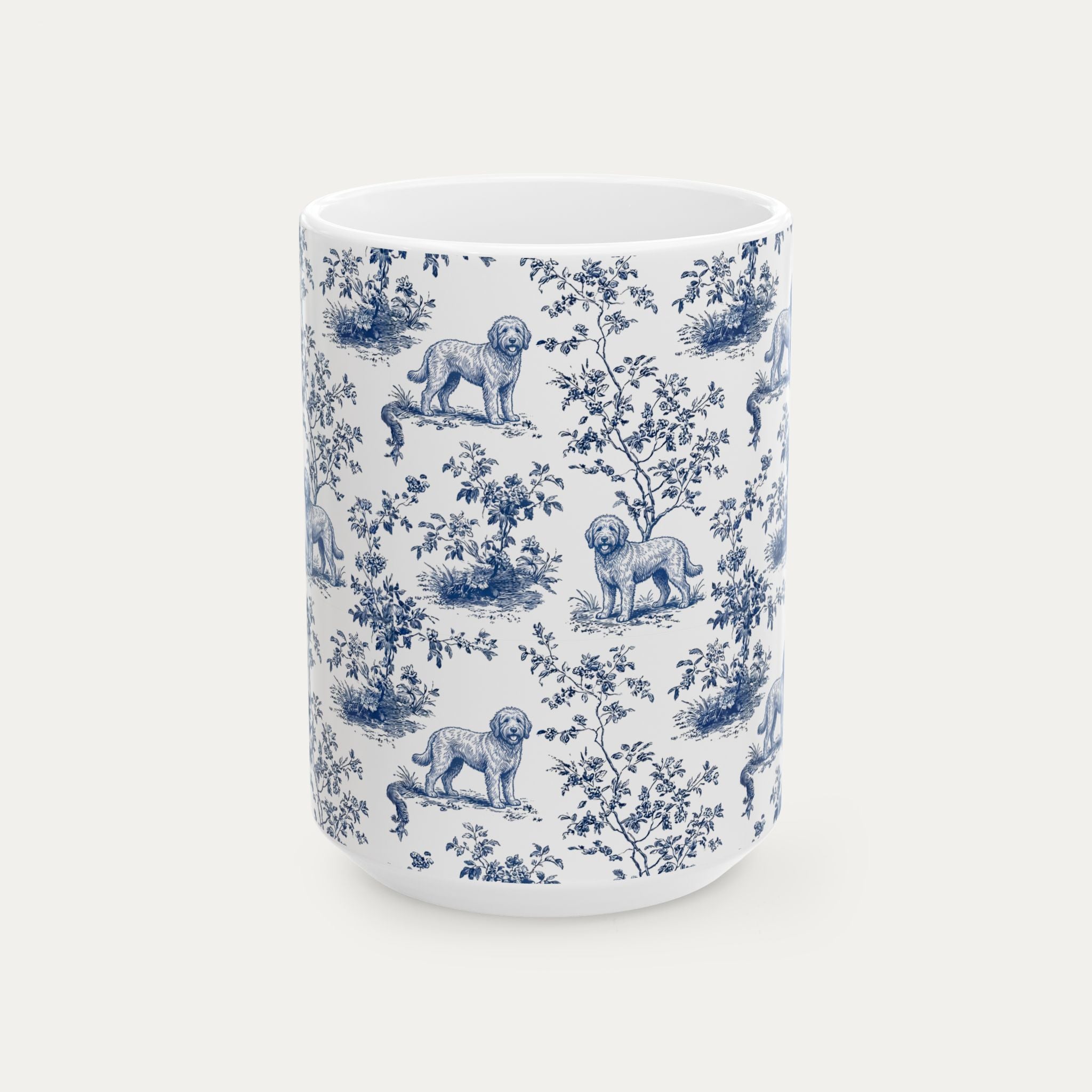 Goldendoodle Blue Toile Mug