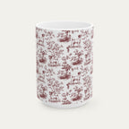 Jack Russell Terrier Burgundy Toile Mug