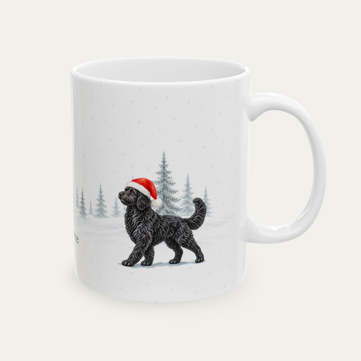 Custom Goldendoodle  Black Christmas Santa Hat Mug