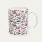 Persian Cat Burgundy Toile Mug
