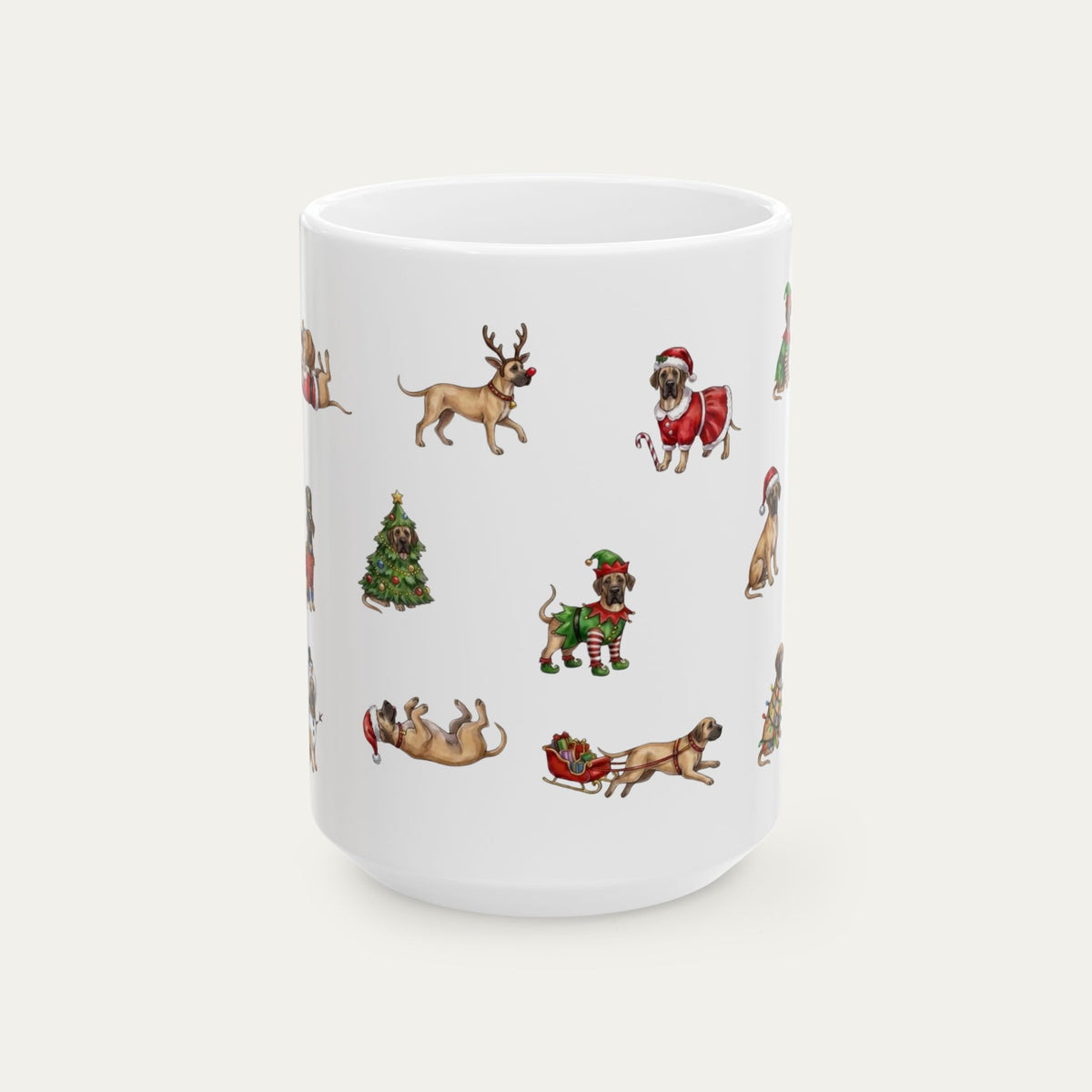 Great Dane Fawn Christmas Mug