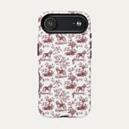 Bloodhound Burgundy Toile phone Case