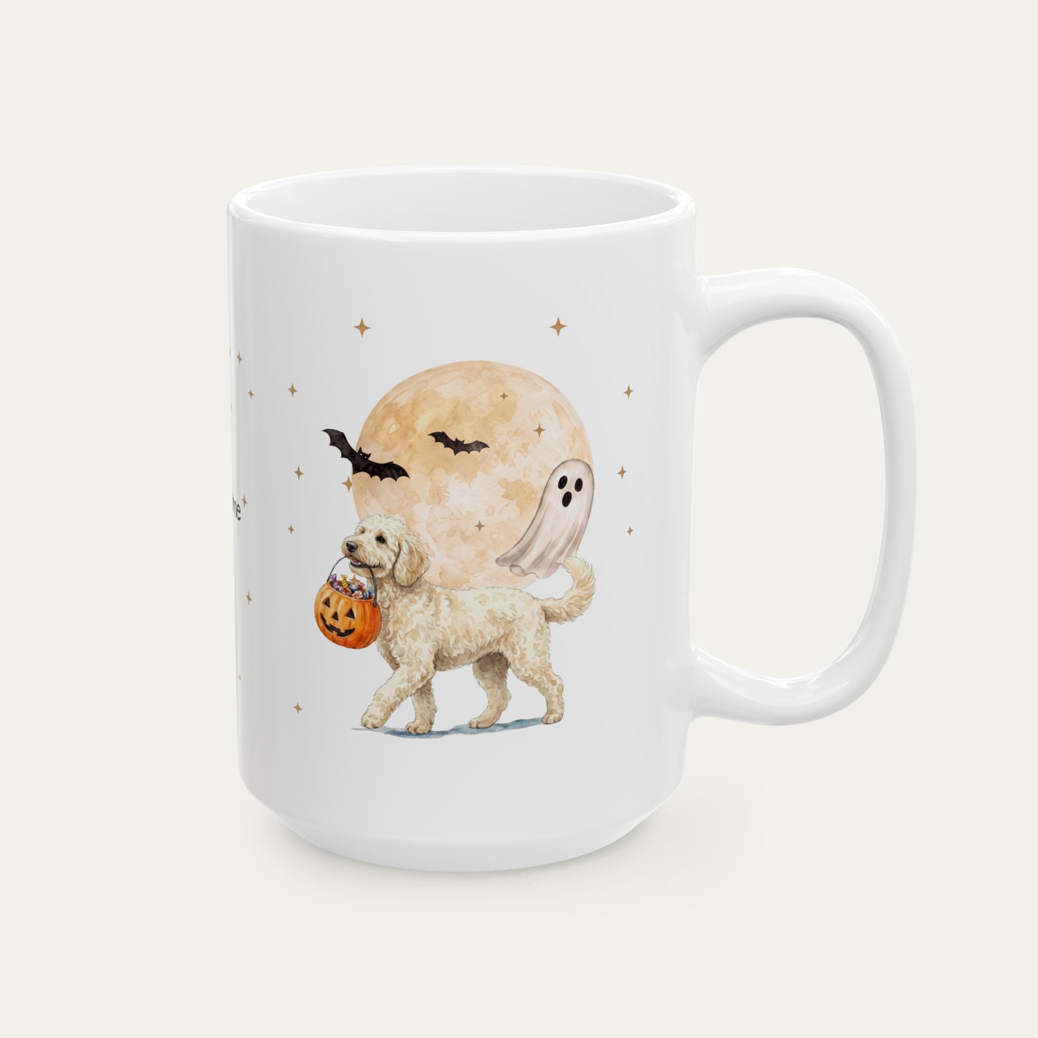 Custom Goldendoodle Cream Halloween mug