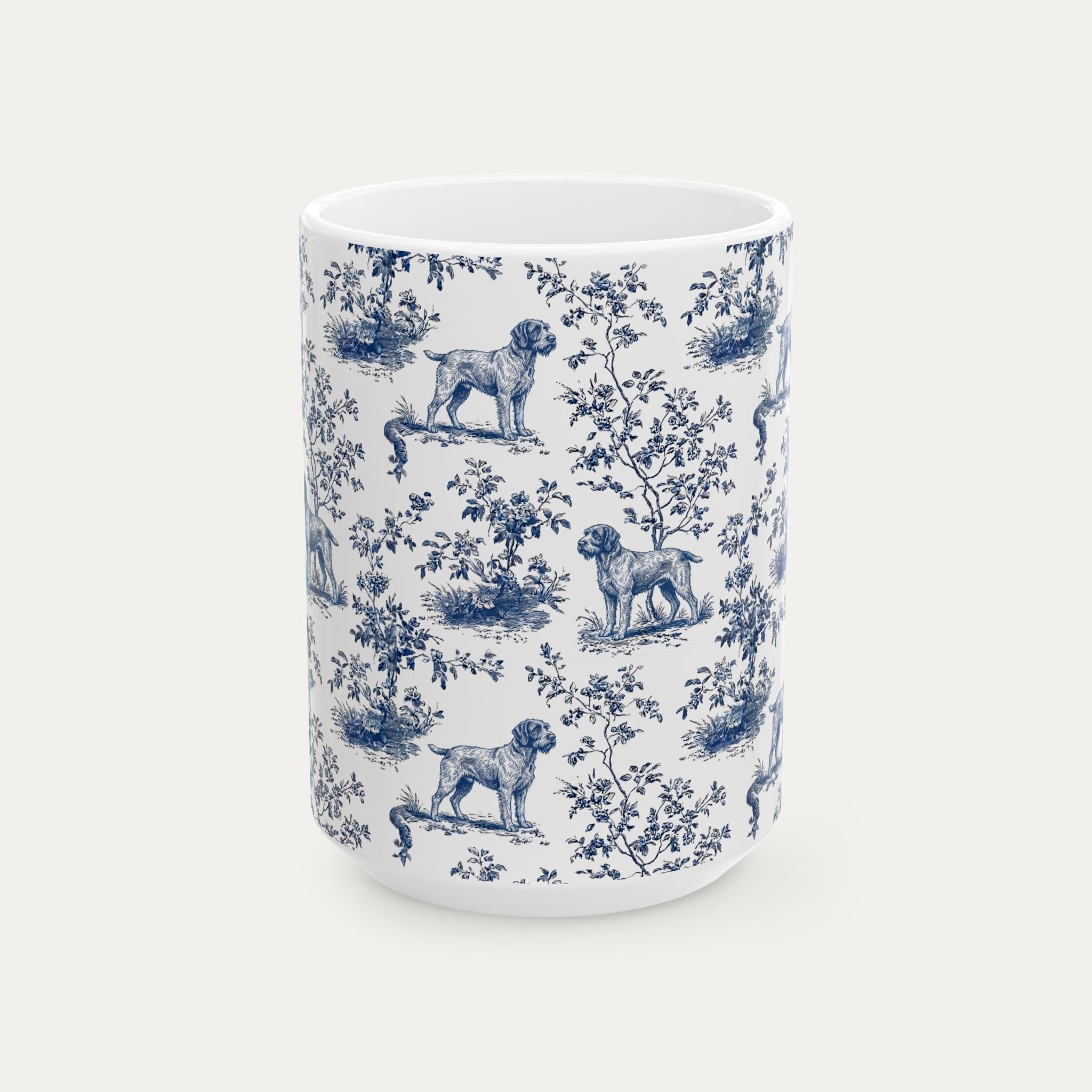 Wirehaired Pointing Griffon Blue Toile Mug