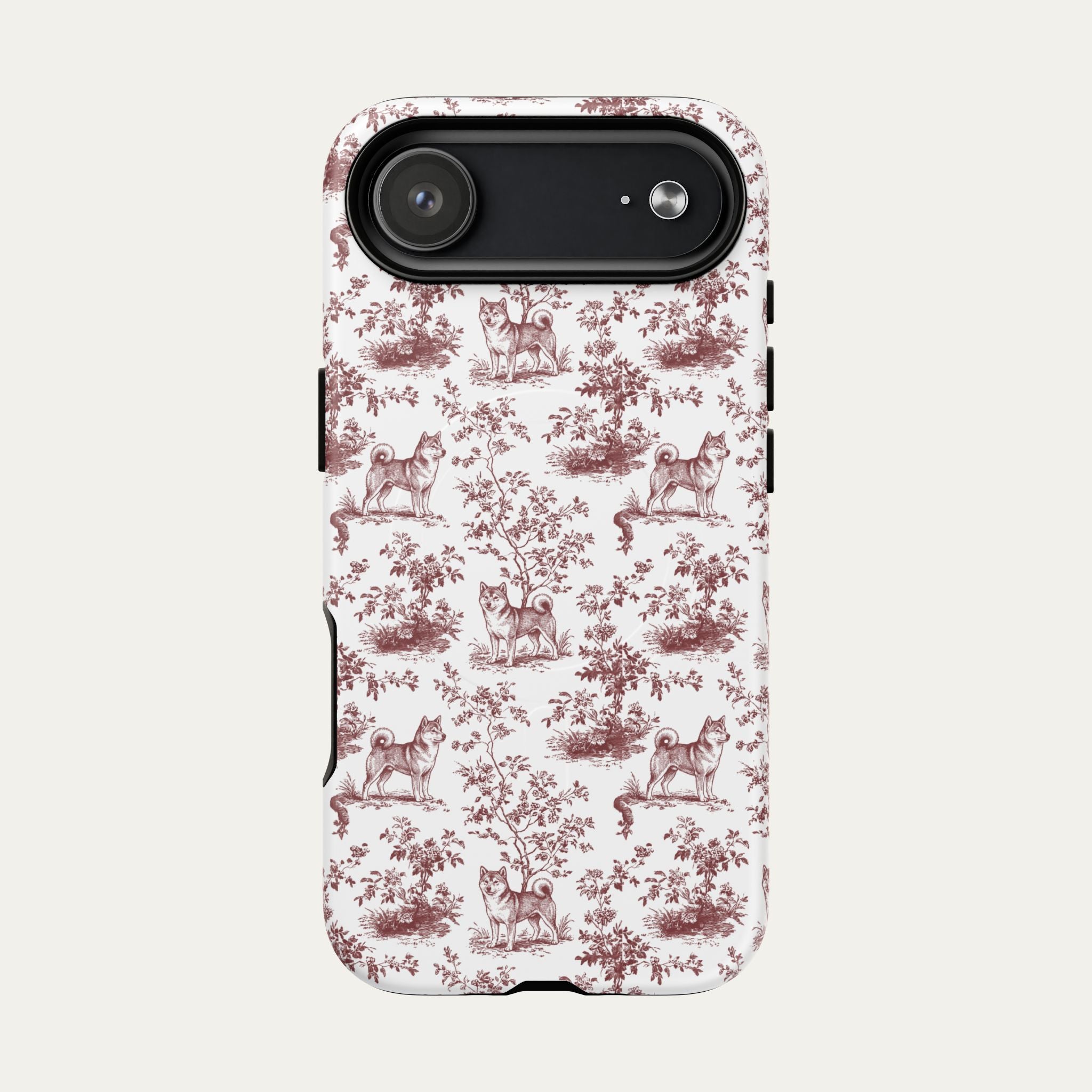 Shiba Inu Burgundy Toile phone Case