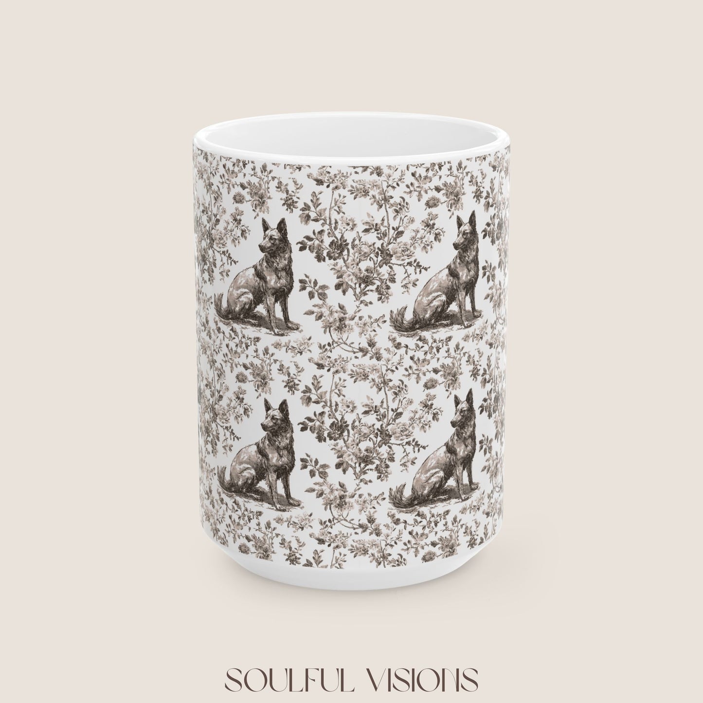 Belgian Malinois Toile de Jouy Mug
