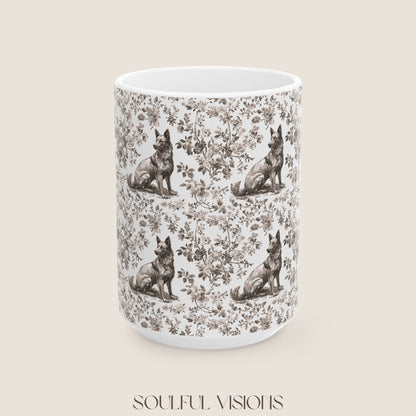 Belgian Malinois Toile de Jouy Mug