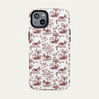 Basset Hound Burgundy Toile phone Case