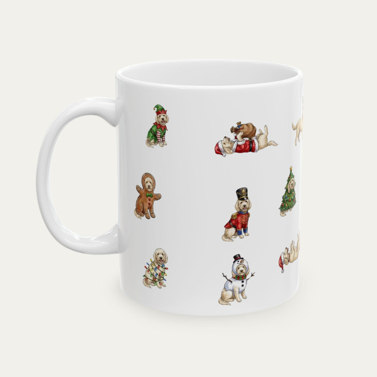 Goldendoodle Cream Christmas Mug