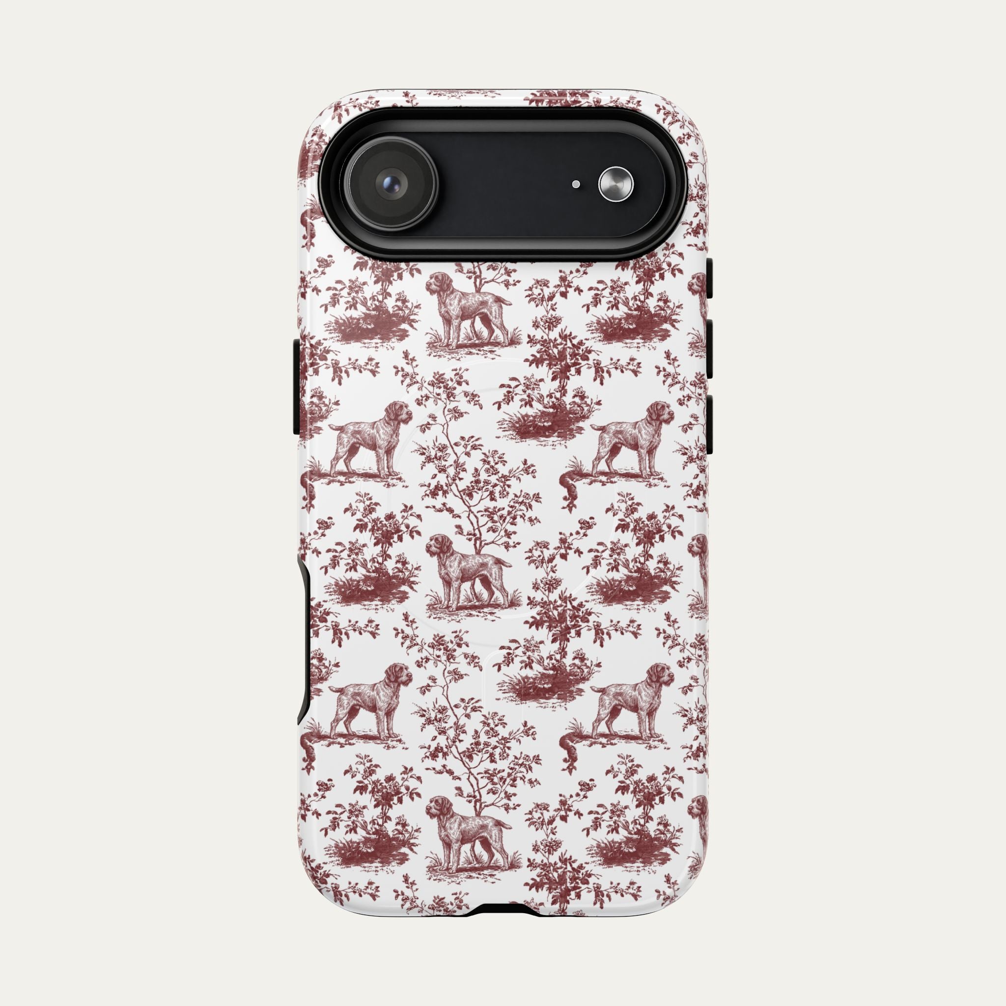 Wirehaired Pointing Griffon Burgundy Toile phone Case