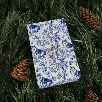 Alaskan Malamute French Toile De Jouy Wrapping Papers