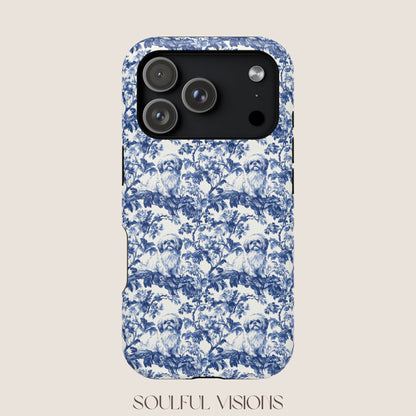 Pekingese Toile De Jouy Magnetic Phone Case
